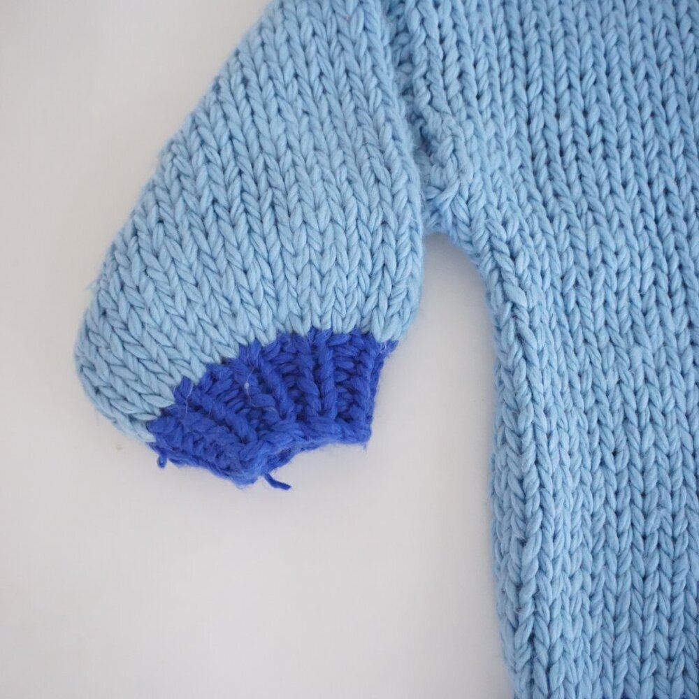 Princess Polly Blue Colorblock Chunky Knit Open Front Cardigan Preppy XS/S - Picture 8 of 10